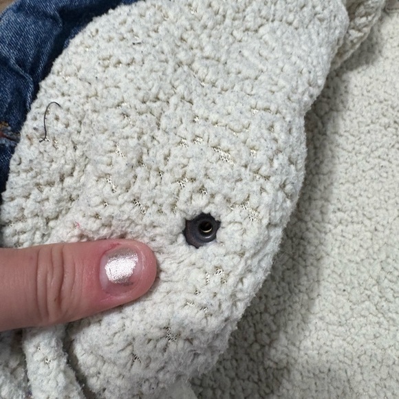 Old Navy Blue Jean Jacket with Sherpa Collar - Picture 5 of 6